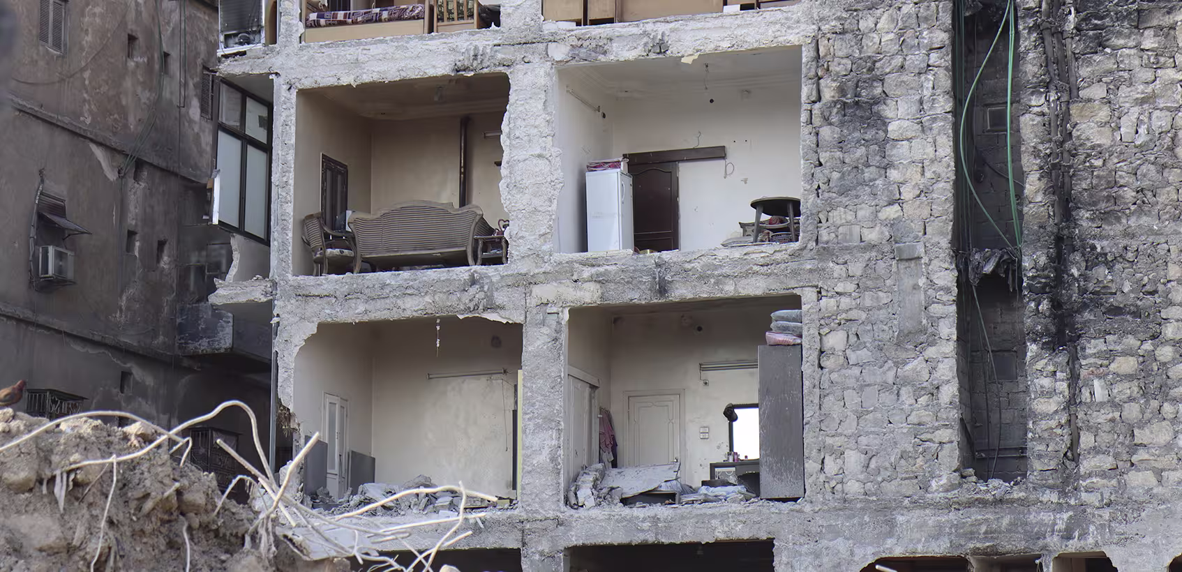 Prédio destruído na Síria