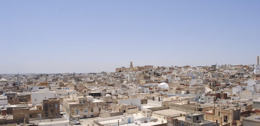 Tunísia 1 Visão Panorâmica De Cidade Na Tunísia