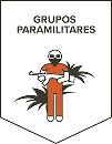 Ícone de um soldado segurando uma arma com folhagens ao fundo, representando grupos paramilitares.