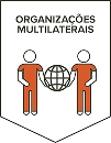 Ícone de duas pessoas segurando um globo entre elas, representando organizações multilaterais.